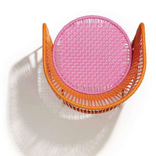 Caribe stoel oranje / roze / curry ames