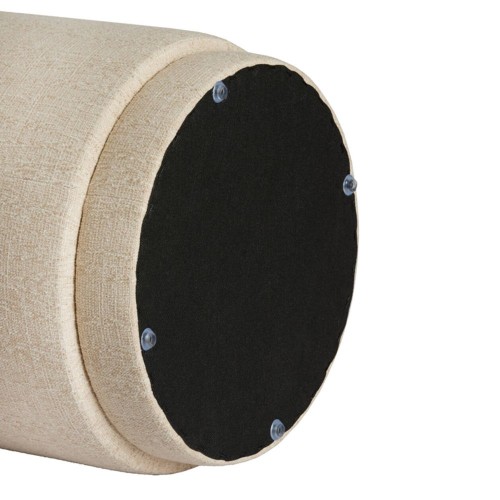 Pouf rotondo di colofonia in tessuto beige e crema