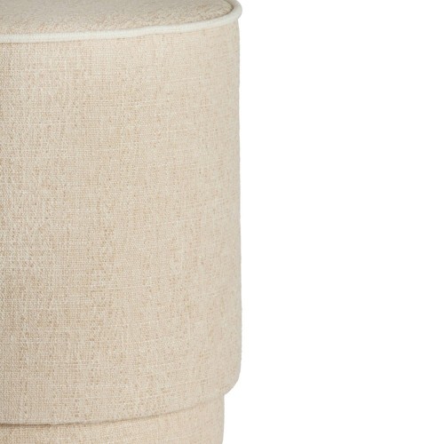Pouf Rosin rund aus Stoff in Beige und Creme