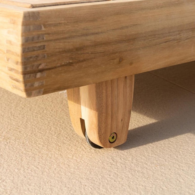 Bain de soleil Sorrento en teck massif inclinable avec coussin