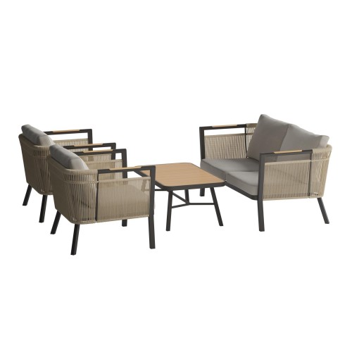 Salonset Bali – 2-Sitzer-Sofa, Sessel und Outdoor-Couchtisch