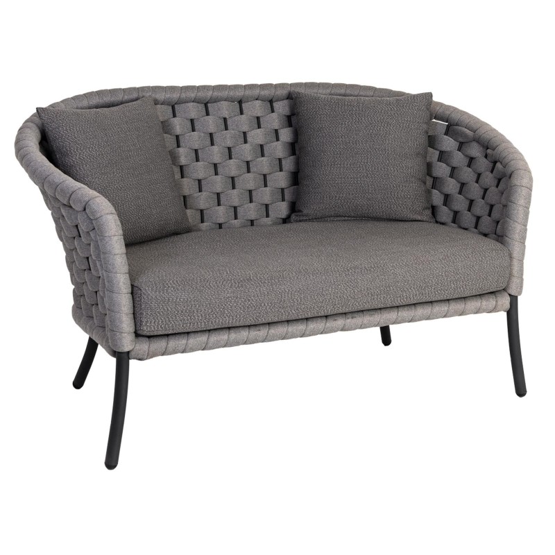 Luxury Cordial 2-Seater Outdoor Sofa in Rope and Aluminum