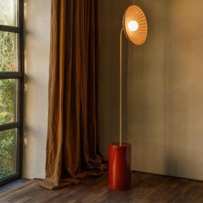Curved Arvin Floor Lamp Brown/Burgundy |
