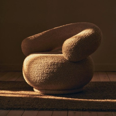 Orbo-fauteuil in natuurlijke krul