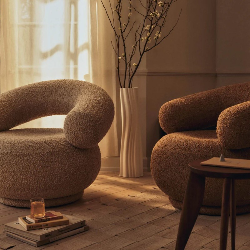 Orbo-fauteuil in natuurlijke krul