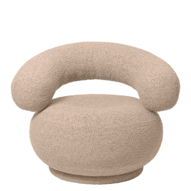 Fauteuil Orbo en bouclé naturel