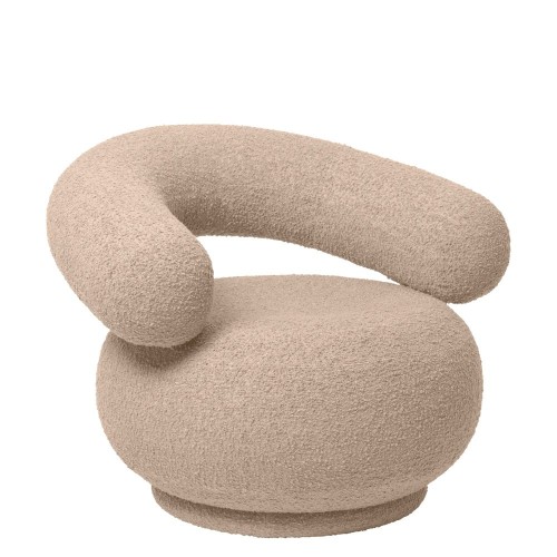 Fauteuil Orbo en bouclé naturel