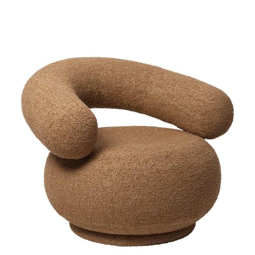 Orbo armchair with curl tan