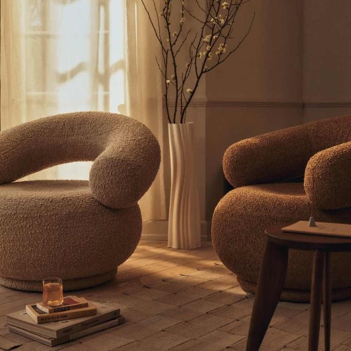 Orbo-Sessel mit Curl Bräunen