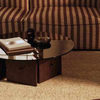 Tavolino da caffè in rovere colorato scuro e rovere scuro FSC®