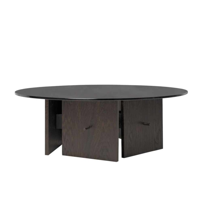 Tavolino da caffè in rovere colorato scuro e rovere scuro FSC®