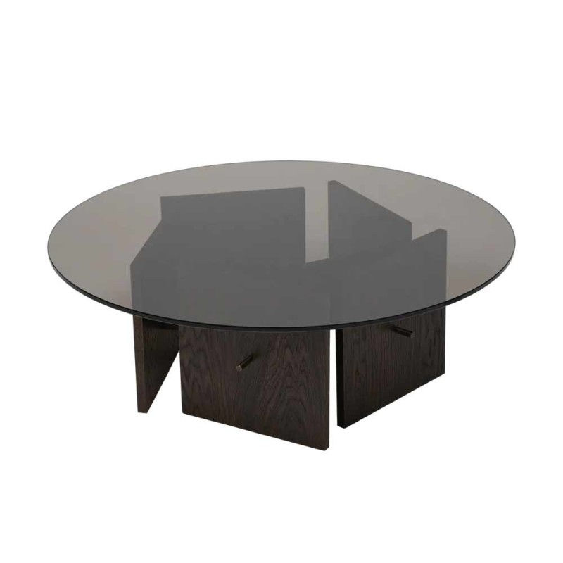 Mesa de centro de diseño de roble oscuro y oscuro FSC®