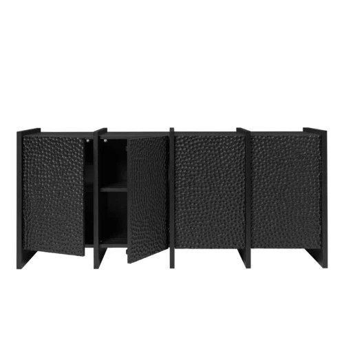Buffet di design di cenere scuro con facciata con texture
