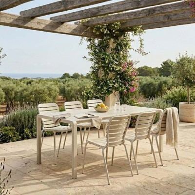 Ensemble Table de Jardin Vondel 214 + 6 Chaises Vondel Blanc