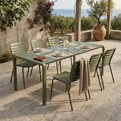 Vondel 214 + 6 Garden Table Set Vondel Green Chairs