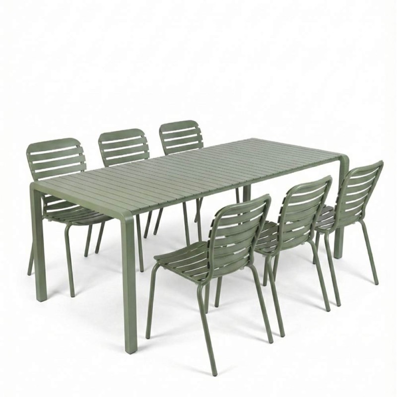 Vondel 214 + 6 Garden Table Set Vondel Green Chairs