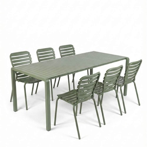 Vondel 214 + 6 Garden Table Set Vondel Green Chairs