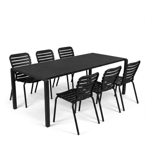 Vondel Tuing Table Set 214 + 6 stoelen Vondel Black