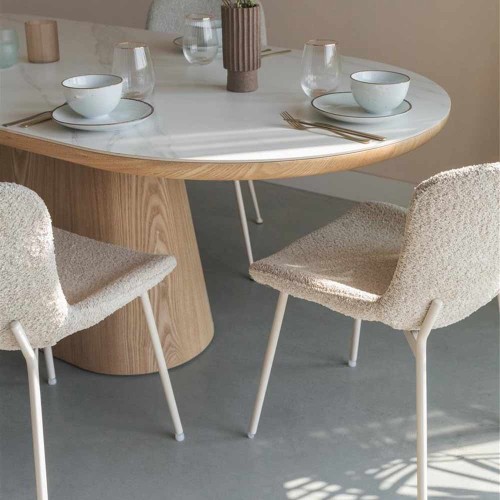 Oval 180 cm oak oak dining table