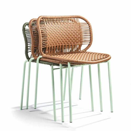 Silla de caramelo marrón caramelo / verde pastel