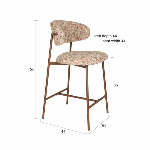 Tabouret de bar Clais multicolore