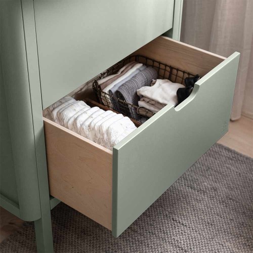 Wickeltisch Sebra, Schubladen, grün, FSC ™ -Mix