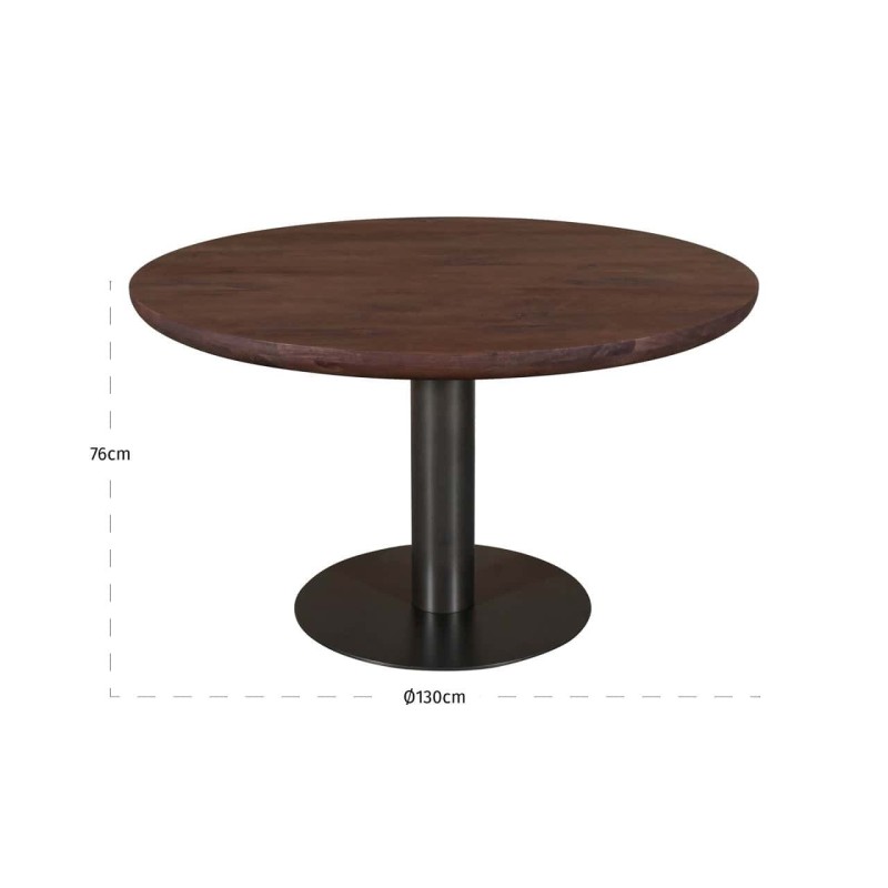 Dining table Baldwin Spicebrown 130Ø