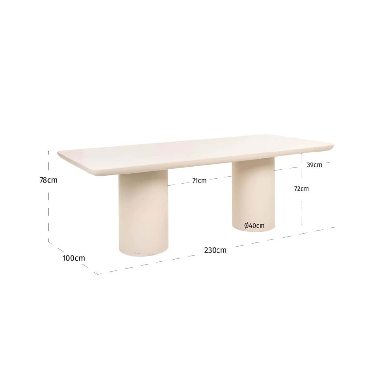 Urban Bloom Sandstone 230 Outdoor Dining Table