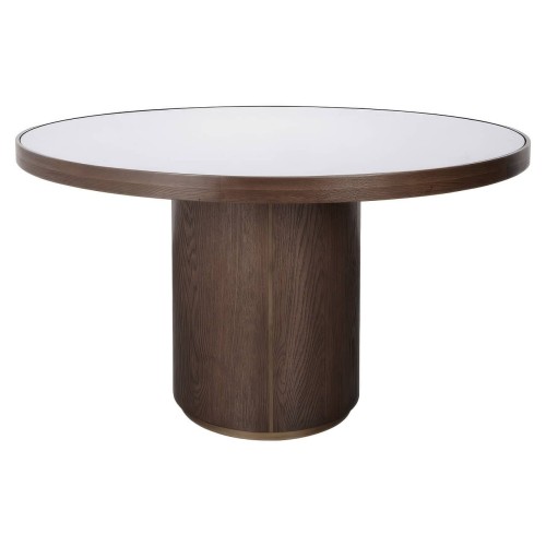 WILLOX BEIGE 130Ø Eettafel met glas
