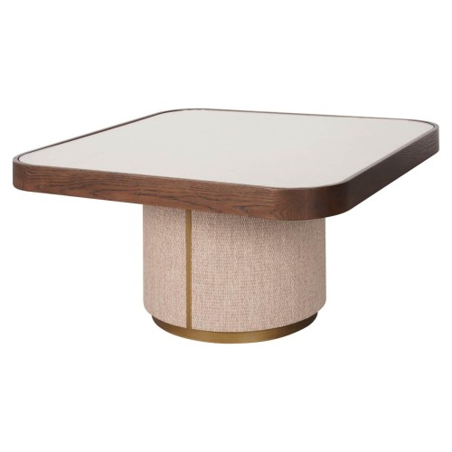 Beige Willox-salontafel met glas (set van 2)