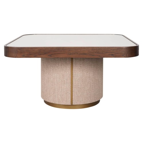Beige Willox coffee table with glass (set of 2)