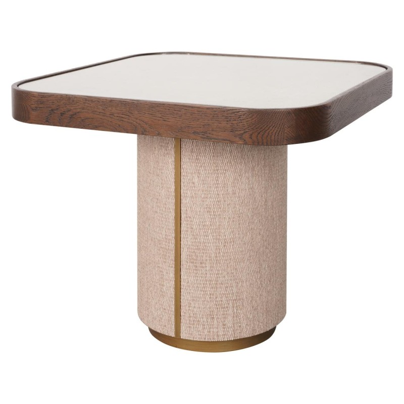 Table d'appoint Willox beige avec verre