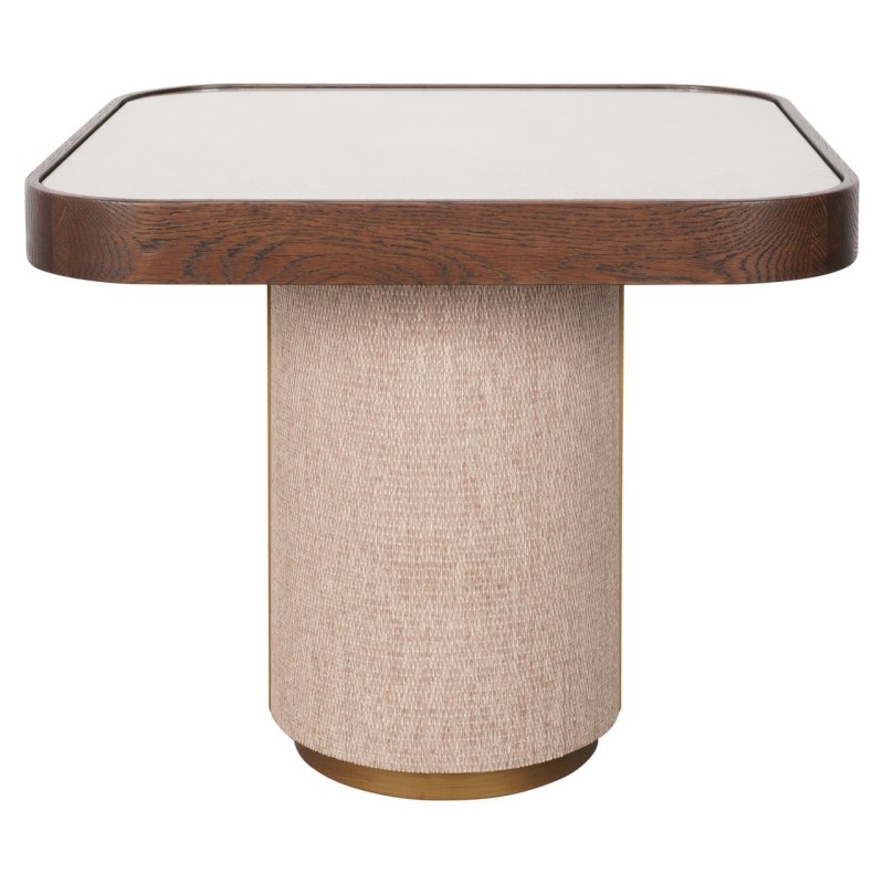 WILLOX BEIGE SUPPORTABLE TABLE with glass