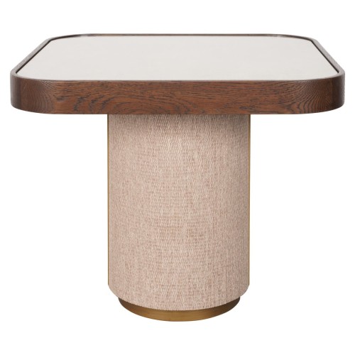 WILLOX Beige tragbarer Tisch mit Glas