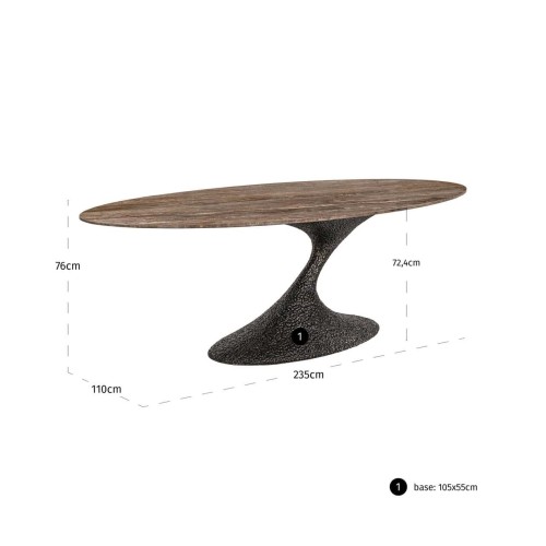 RUSSO ASH BROWN OVAL 235 dining table