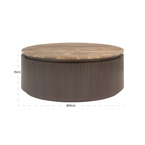Couchtisch Russo Ash Brown 90ø