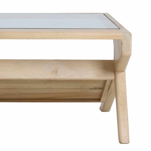 Mesa de café de Yuki en Grooke Natural y Vidrio