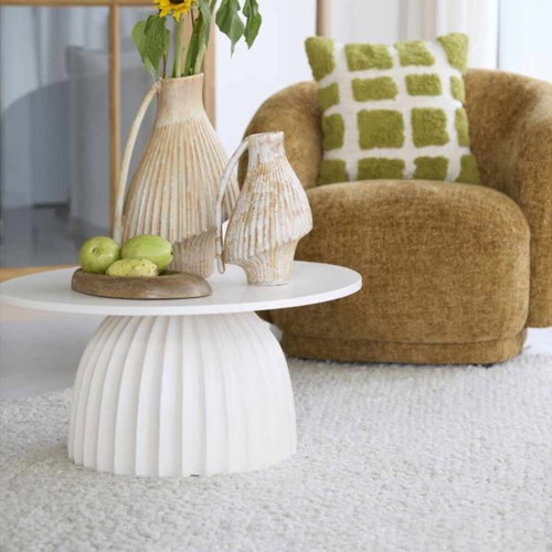 Table d'appoint Ø70x33,5 cm VEGLIA crème