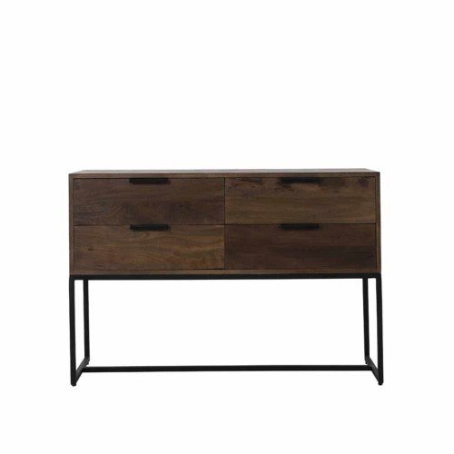 Mantener la mesa de madera marrón oscuro