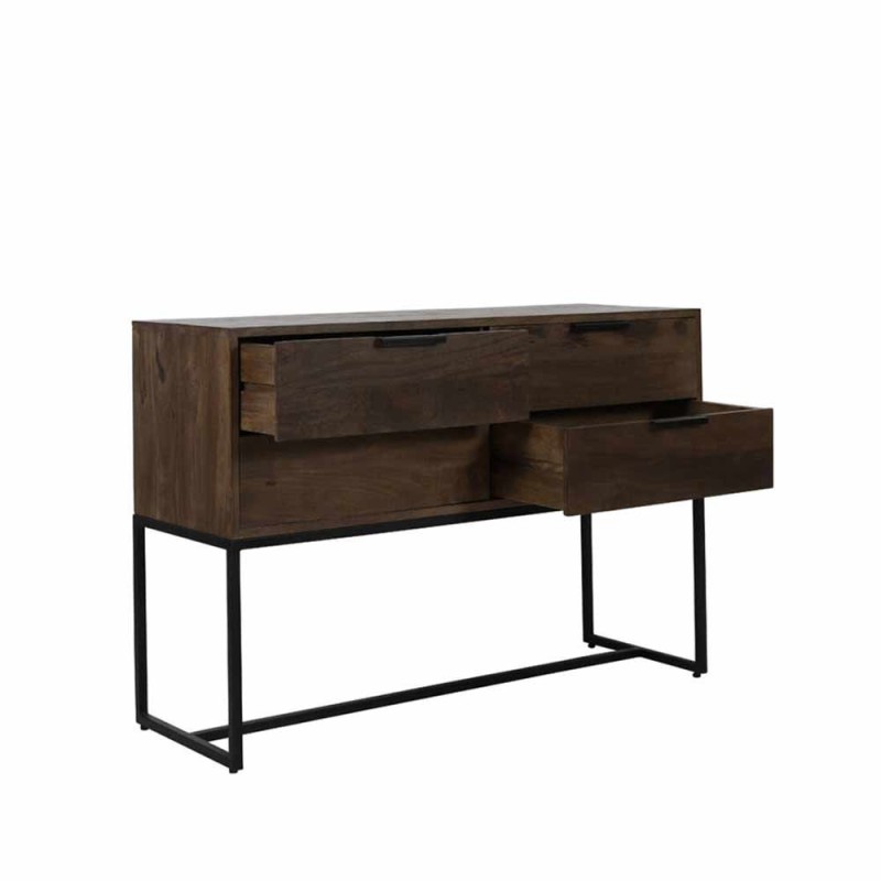 Mantener la mesa de madera marrón oscuro