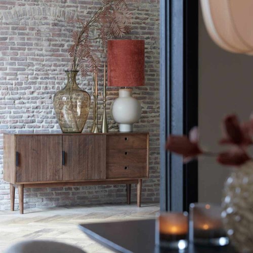 Cabinet 150x40x80 cm BITIKA bois brun foncé