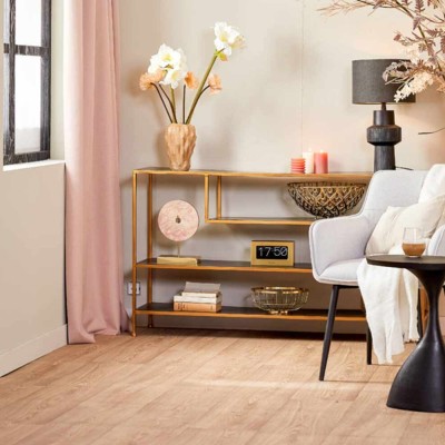 Console 140x35x80 cm YLAYA noir mat-or
