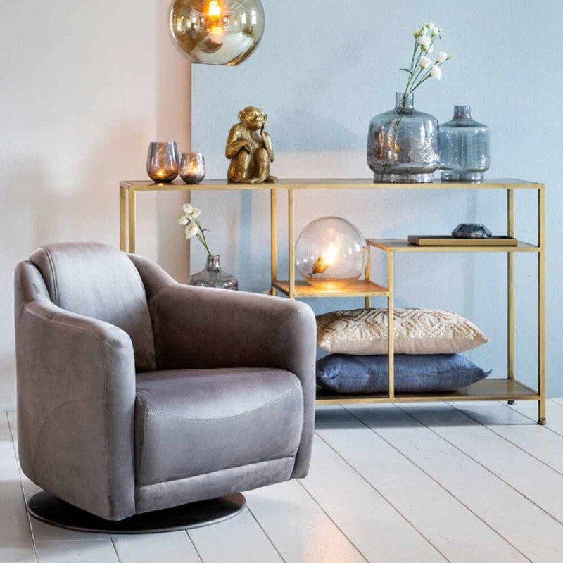 Console 140x35x80 cm Ylaya nero opaco-oro