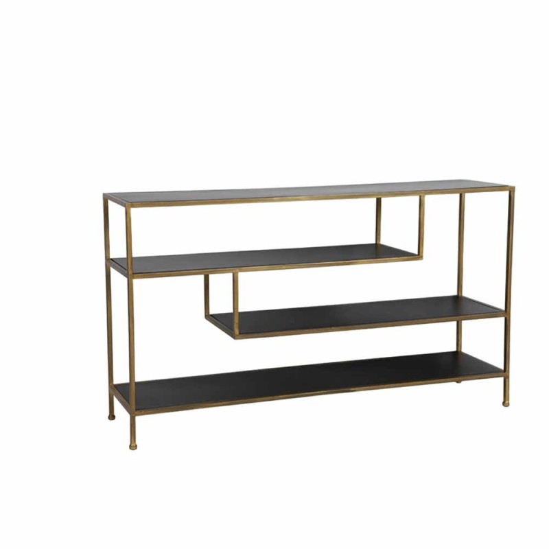 Console 140x35x80 cm Ylaya nero opaco-oro