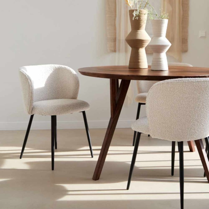 Dining table Ø140x76 cm Quenza wood acacia brown
