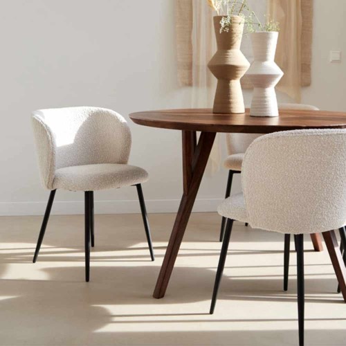Mesa de comedor Ø140x76 cm Quézerza de madera Acacia Brown