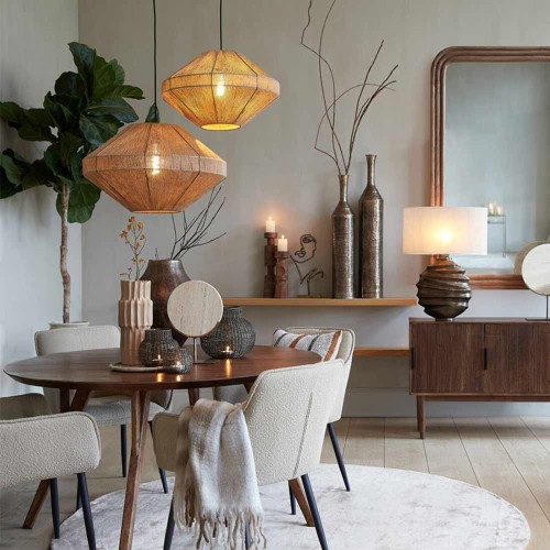 Mesa de comedor Ø140x76 cm Quézerza de madera Acacia Brown