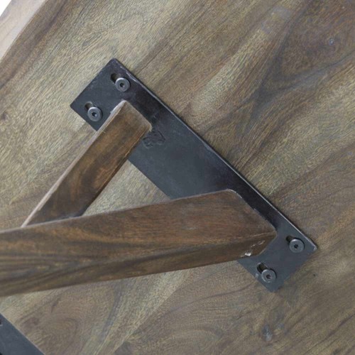 Dining table Ø140x76 cm Quenza wood acacia brown
