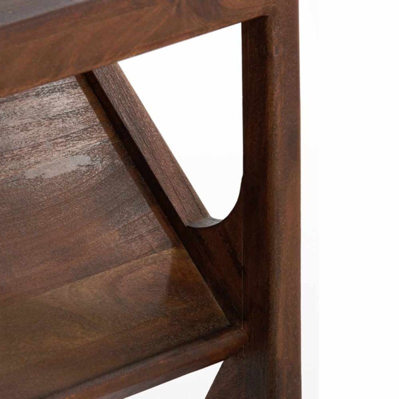 Open Cabinet 120x40x160 CM Yuki Wood Acacia Dark Brown