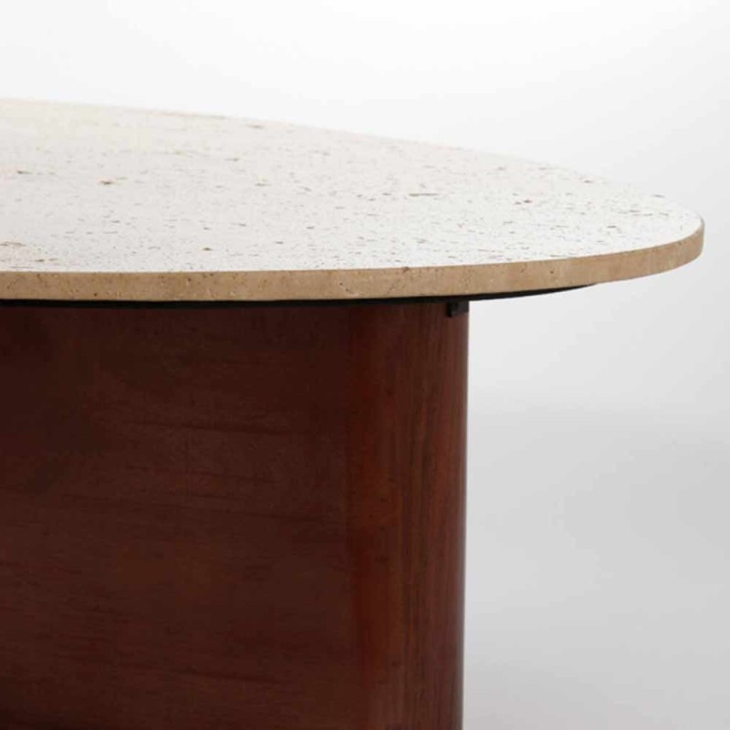 Tabla de salón 90x72x31 cm Mahelona Travertin